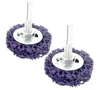 Cleaning Strip Wheel Grinding Disc, Rust Remover for Angle Grinder, Silicon Carbide Abrasive for Metal Wood Plastic Stone for Treatment, 50mm with 6mm(Purple 2PCS)