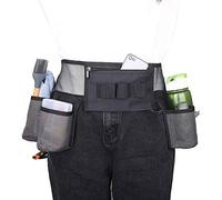 Cleaning Tool Belt with 4 Pockets and 3 Elastic Slots, Nylon Mesh Adjustable Tool Belt Pouch for House Cleaning, Tool Pouch with Waist Belt Suitable for Gardener, Cleaner.