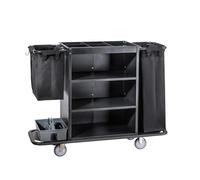 Cleaning Trolley for Hotel Rooms - Multifunctional Hand-Push Cloth Cart with Bag for Guest Cleaning Service - Housekeeping Room Service Cart