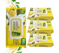 Cleaning Wet Wipes Pack of 4 × 72, Lemon Scent - Multi-Surface Antibacterial Cleaner Kills 99.99% Bacteria, Eco-Friendly, Biodegradable Formula, Gentle on Skin for Daily Germ Protection