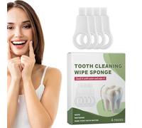 Cleaning Wipe Tooth Sponge - 4 Pieces Grown Up Mouth Hygiene, Moistened Texture Teeth Polisher, Portable Care Product for Vacation Office Trip | Dorm Hostel Convenient Fast Refreshing Finger Cleaner