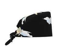 Cleaning Working Cap Rabbit Flying into The Sky Prints Chef Hat for Women & Men, Adjustable, Breathable Black