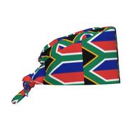 Cleaning Working Cap South Africa Flag Prints Chef Hat for Women & Men, Adjustable, Breathable Black