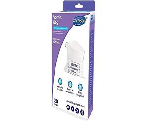 Cleanis CareBag Absorbent Sick Vomit Bags, Pack 20 Sickness Bags