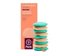 Cleanlogic Bath and Body Exfoliating Dual Texture Face Buffers, Exfoliating Face Pads to Remove Make Up, Helps to Soften Skin, Reusable Double Sided Face Exfoliator Pads, For Sensitive Skin, Pack of 9
