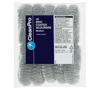 CleanPro 10 Zinc Coated Scourers Medium | Case of 18
