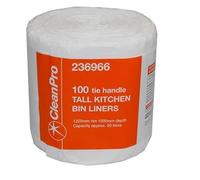 CleanPro 100 Tie Handle Tall Kitchen Bin Liners