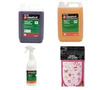 CleanPro+ Deep Fat Fryer Cleaner 5 Litres, Heavy Duty Degreaser 5 Litres, Oven and Grill Cleaner 1 Litre, Double Oven Gloves Takeaway Restaurant Bistro Cleaning Bundle