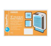 CleanPro 'Z' Fold Blue Paper Towels 1 Ply 12 Packs x 250 Sheets x Case of 1