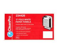 CleanPro 'Z' Fold White Paper Towels 2 Ply 15 Packs 200 Towels x Case of 1