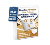 CleanRest PRO Max Waterproof Pillow Protector, Standard Size - Zippered (1-Pack), Dust Mite Allergen & Bed Bug Proof, Anti-Microbial Treated, Highly Breathable & Vented for Cool Soft Sleep