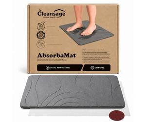 Cleansage® Diatomite Stone Bath Mat Quick Dry, Stone Drying Mat Kitchen Sink & Floor, Diatomaceous Earth Super Absorbent for Fast Drying Non-slip (Dark Grey)