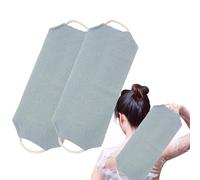 Cleansing Back Scrubber, Back Scrubber Towel, 2 x Back Scrubber Towel with Handles, 18 x 8 Inch Quick-Drying Nylon Wash Cloth with Stretchy Drawstring for Deep Cleaning of Your Skin