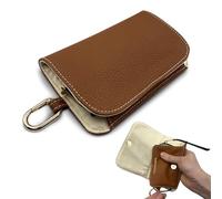 CleanSleeve Eyewear Case with Integrated Microfiber Cloth - Protective Soft Padded Glasses Sleeve Pouch for Eyeglasses, Keeps Lenses Clean, Slim Collapsible PU Leather Travel Sunglasses Case with Clip