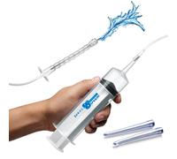 CLEANSTREAM 150mL Syringe w/Attachments for Beginners, Men, Women, & Couples. Fluid Syringe and Three Tapered Tips. Silicone Tube. 5 Pieces, Clear.
