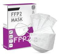 Cleanstro FFP2 Mask Pack of 25 - UK Certified White Face Mask Individually Wrapped - Universal Fit Nose Comfort N95/KN95 Face Masks. Breathable 5-Layer Fiber Protection Filter>94% Dust Masks