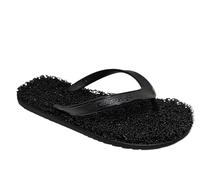 CLEANUP Flip Flops | Flat Mono Classic Black | Exfoliating, Massaging and Relaxing | Comfortable & Lightweight Thong Sandals | 100% Vegan Recyclable Fibers |, Black, 9-10