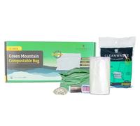 Cleanwaste Green Mountain Compostable Portable Toilet Bag (12 Pack) - No Leaks - Gelling Poo Powder with Odor Control, Handwipe & Toilet Paper (Camping, Hiking, Outdoor)