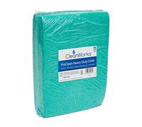 CleanWorks ProClean Heavy-Duty Cleaning Cloth Green, Highly Absorbent, High Durability, Reuseable, Machine Washable, HACCP and FCC compliant (Pack of 25)