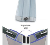 Clear 135 Degree Magnetic Shower Enclosure Seal 6mm X 2000mm