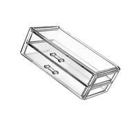 Clear 2 Layers Makeup Organizer Acrylic Storage Box for Cosmetics Jewelry Display Accessories with Dustproof Design