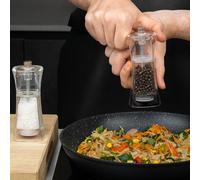 Grunwerg SP-9174 Gmill 2-Piece Acrylic Salt and Pepper Mill Set with Ceramic Adjustable Grinder, 13cm, Clear
