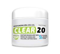 CLEAR 20, 20% Urea Gel, 4 oz w/Tea Tree & Coconut Oil, Aloe Vera Extract, Callus & Corn Remover Moisturizes & Softens Cracked Heels, Feet, Elbows, Hands, Nails, Superior hydration to Urea Creams