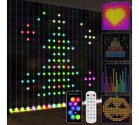 Clear 3x3m Smart LED Curtain Lights, RGB Colorful, ABS & PC, New [EEK: A]