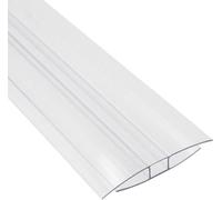 Clear 4mm H Section Joininer For 4mm Polycarbonate Roofing Greenhouse Panels - 1220mm