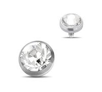 Clear 5MM Round Crystal Stone 316L Surgical Steel Internally Threaded Top Micro Dermal Anchor Piercing Jewellery