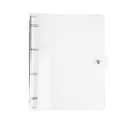 Clear A4 PVC Budget Binder - 4-Ring Refillable Planner With Snap Button Closure, Transparent Cover for Traveler Diary Pages