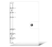 Clear A6 Ring Binder Cover, Soft PVC A6 Budget Binder with Snap Button, Clear Round Ring Binder Folder Notebook Cover for School Office