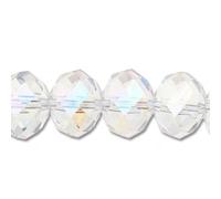 Clear AB Czech Crystal Faceted Rondelle Beads 8mm x 10mm Strand of 65+ Pieces