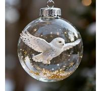 Clear ABS Bird Christmas Ornaments Hanging Tree Decorations | Nature Collection Transparent Sparkling Baubles for Indoor Holiday Wreath Home Decor Red for azure 8cm(F)