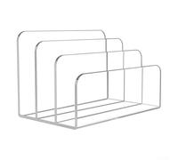 Clear Acrylic 3-Slot Mail Organizer for Desk - Vertical File Holder with Graduated Compartments for Office Papers, Envelopes, Tablets - Space-Sa