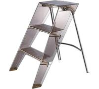 Clear Acrylic 3-Step Ladder Shelf, Non-Slip Folding Step Stool for Kitchen, Living Room, Bathroom, Sturdy Display Stand, Space-Saving