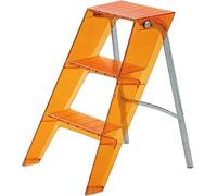 Clear Acrylic 3-Step Ladder Shelf, Non-Slip Folding Step Stool for Kitchen, Living Room, Bathroom, Sturdy Display Stand, Space-Saving