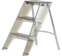 Clear Acrylic 3-Step Ladder Shelf, Non-Slip Folding Step Stool for Kitchen, Living Room, Bathroom, Sturdy Display Stand, Space-Saving