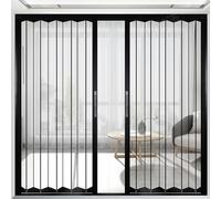 Clear Acrylic Accordion Door, 80in High - Heavy Duty Retractable Pleated Door with Lockable Key for Interior Doorway