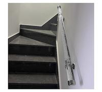 Clear Acrylic Adjustable Stair Handrail - Custom Length 1.6ft to 20ft, 200kg Support Bracket for Indoor and Outdoor Use(Silver Bracket,400cm(13ft))