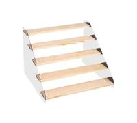 Clear Acrylic Anime Model Display Rack With 3/4/5 Tiers Solid Wood Frame And Secure Dustproof Protections Collectible Showcase