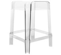 Clear Acrylic Bar Stools Stackable Clear Stools Backless Stools Modern Square Kitchen Island Chairs (Transparent, 45cm/18in)