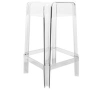 Clear Acrylic Bar Stools Stackable Clear Stools Backless Stools Modern Square Kitchen Island Chairs (Transparent,75cm/30in)
