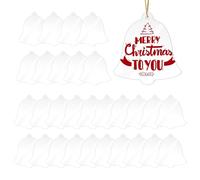 Clear Acrylic Bell Ornaments - 30PCS 3.15 Inch Baubles for Christmas Tree Decoration