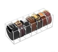 Clear Acrylic Belt Storage Organizer with 357 Compartments for Belts Ties Bow Ties Fits Narrow and Wide Belts Equally Well (7 compartments)
