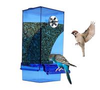Clear Acrylic Bird Feeder - Automatic Cage Food Container, Transparent Seed Holder, InsiCage Feeding Accessory | Parrot Feeding Box