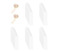 Clear Acrylic Blank Spaces, 100pcs Bookmark Labels, 3x1 Inch Blanks with Ribbon Rolls, Sturdy Book Accessory, Simple Design Craft Supplies, Bookmark