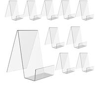 Clear Acrylic Book Stand with Ledge, Transparent Book Holder Display Stand for Displaying Pictures, Books, Cookbooks, Menus, Music Sheets, CDs, Notebooks, Artworks (10, S)