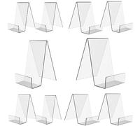 Clear Acrylic Book Stand with Ledge, Transparent Book Holder Display Stand for Displaying Pictures, Books, Cookbooks, Menus, Music Sheets, CDs, Notebooks, Artworks (10, S+L)