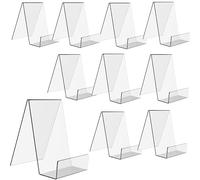 Clear Acrylic Book Stand with Ledge, Transparent Book Holder Display Stand for Displaying Pictures, Books, Cookbooks, Menus, Music Sheets, CDs, Notebooks, Artworks (10, L)